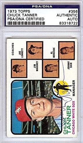 Chuck Tanner تم توقيعه 1973 Topps Card #356 Chicago Sox PSA/DNA #83318722 - بطاقات موقعة بالبيسبول in Saudi Arabia