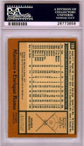 Enrique Romo موقعة 1978 O-Pee-Chee Card #186 Seattle Mariners PSA/DNA #26773858-MLB Motographed Baseball Cards in Saudi Arabia