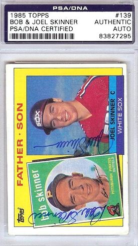 Bob & Joel Skinner Motographed 1985 Topps Card #139 PSA/DNA #83827295 - بطاقات موقعة بالبيسبول in Saudi Arabia