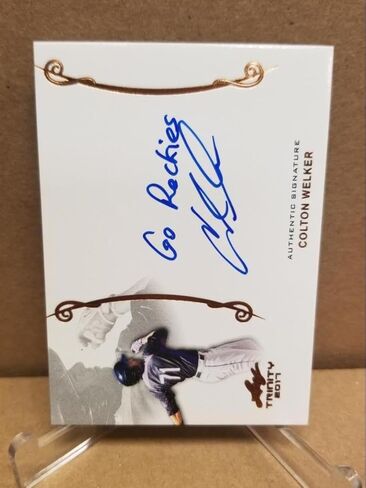2017 Leaf Trinity Colton Welker Auto Go Rockies Discription A -CW1 - MLB Motoprooged Baseball Cards in Kuwait