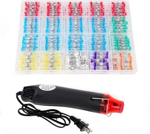 250 PCS Solder Seal Wire Connectors with Heat Gun, Self SolderingHeat Shrink Butt Connector, Waterproof Insulated Electrical TerminalsIdeal for Marine, Automotive, Boat, and Truck Wiring in Saudi Arabia