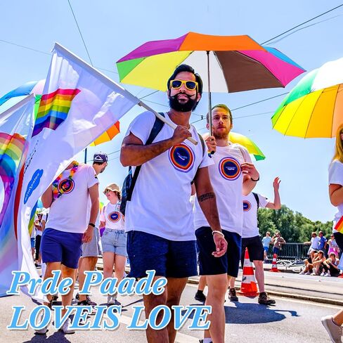 Cunno 12 Pieces Rainbow Umbrella Portable Tri Folded Umbrella 10 Ribs Folding Travel Umbrella Windproof Compact Rainbow Umbrella Collapsible Pride Umbrella for Women Men Kids Rain Travel in Kuwait