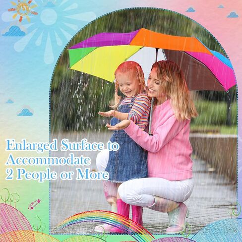 Cunno 12 Pieces Rainbow Umbrella Portable Tri Folded Umbrella 10 Ribs Folding Travel Umbrella Windproof Compact Rainbow Umbrella Collapsible Pride Umbrella for Women Men Kids Rain Travel in Kuwait