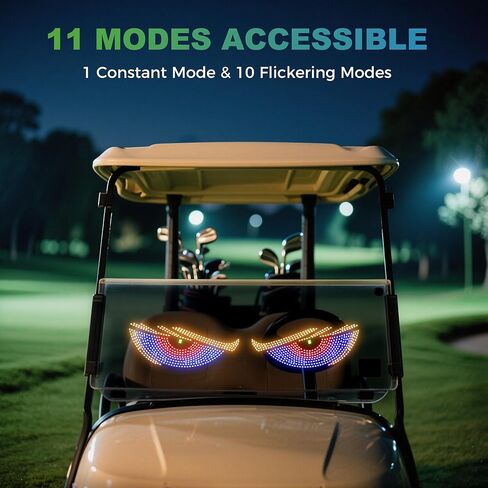 10L0L GOLF CART Devil Eyes Light Sign Universal Fit Windshield ، لوحة شاشة عرض ديناميكية مدعوم من المهرجانات ، يوميًا ، يوميًا in Saudi Arabia