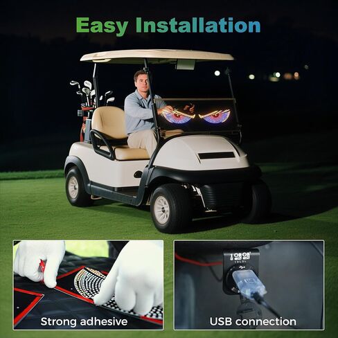 10L0L GOLF CART Devil Eyes Light Sign Universal Fit Windshield ، لوحة شاشة عرض ديناميكية مدعوم من المهرجانات ، يوميًا ، يوميًا in Saudi Arabia
