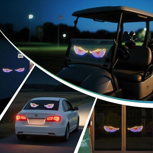 10L0L GOLF CART Devil Eyes Light Sign Universal Fit Windshield ، لوحة شاشة عرض ديناميكية مدعوم من المهرجانات ، يوميًا ، يوميًا in Saudi Arabia