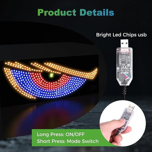 10L0L GOLF CART Devil Eyes Light Sign Universal Fit Windshield ، لوحة شاشة عرض ديناميكية مدعوم من المهرجانات ، يوميًا ، يوميًا in Saudi Arabia