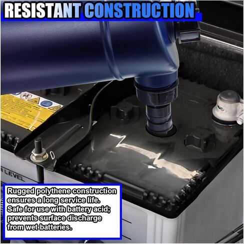 حشو البطارية الثقيلة ، إبريق سائل 2 لتر مع صمام مغلق للسيارات ومقاومة للتنقيط لبطاريات السيارات ، زجاجة حشو مياه بطارية الدورة العميقة للسيارة ، عربة الجولف (الأزرق) in Kuwait