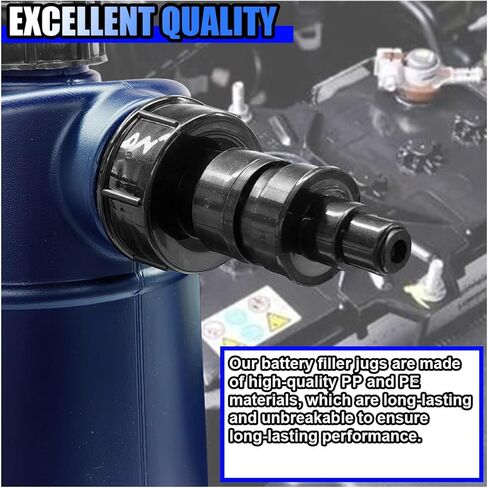 حشو البطارية الثقيلة ، إبريق سائل 2 لتر مع صمام مغلق للسيارات ومقاومة للتنقيط لبطاريات السيارات ، زجاجة حشو مياه بطارية الدورة العميقة للسيارة ، عربة الجولف (الأزرق) in Kuwait