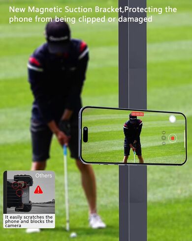 Magnetic Golf Cart Phone Holder：360 ° Rotatable Anti Shake Alloy Phone Mount Compatible with Mag-Safe iPhone 16-12 - Golf Cart Accessories Suitable for EZGO, Club Car, Yamaha, Icon in Saudi Arabia