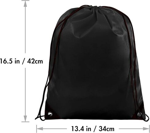 IKAYAS 6Pcs Drawstring Bags Bulk Black Drawstring Backpack, String Backpack Cinch Sack Sport Gym Backpack Bags for Yoga Traviling Outdoor Sports in Kuwait