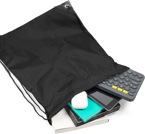 IKAYAS 6Pcs Drawstring Bags Bulk Black Drawstring Backpack, String Backpack Cinch Sack Sport Gym Backpack Bags for Yoga Traviling Outdoor Sports in Kuwait