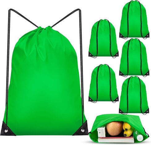 IKAYAS 6Pcs Drawstring Bags Bulk Black Drawstring Backpack, String Backpack Cinch Sack Sport Gym Backpack Bags for Yoga Traviling Outdoor Sports in Saudi Arabia