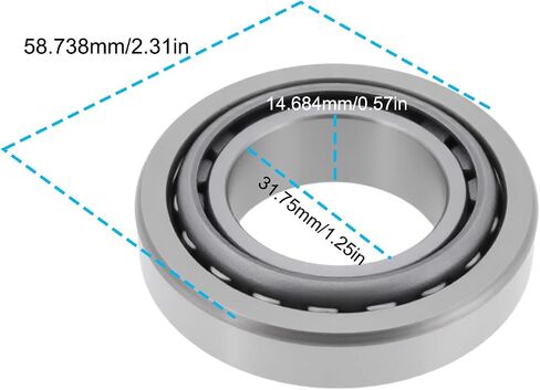 Emagtech 2pcs 08125 محمل أسطوانة مدبب 31.75x58.738x14.684mm محمل مخروط لسيارة مقطورة قافلة in Saudi Arabia