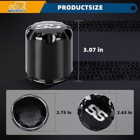 Golf Cart SS Wheel Center Hub Caps Universal for Yamaha Club Car EZGO Golf Cart with Alloy 8" 10" 12" Wheels, Push in Style, Set of 4 in Saudi Arabia