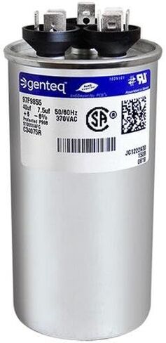 Nordyne/Intertherm/Miller 620888-40 + 7.5 uf MFD 370 Volt VAC Genteq Replacement Round Dual Run Capacitor in Saudi Arabia