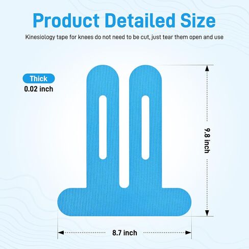 Kinesiology Tape for Knees, 10 Count Knee Tape for Knee Pain Relief Pre Cut, Latex Free Knee Tape, Support Muscles and Joints, Knee Kinesiology Tape Pre Cut, Waterproof and Elastic (Flesh Color) in Kuwait