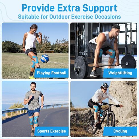 Kinesiology Tape for Knees, 10 Count Knee Tape for Knee Pain Relief Pre Cut, Latex Free Knee Tape, Support Muscles and Joints, Knee Kinesiology Tape Pre Cut, Waterproof and Elastic (Flesh Color) in Kuwait
