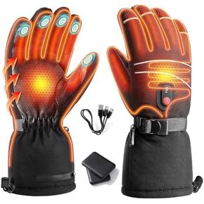 Heated Gloves, 5000mAh Rechargeable Battery, 3 Heating Levels, Waterproof Touchscreen, Men Women, Ski Hunting Fishing Cycling in Saudi Arabia