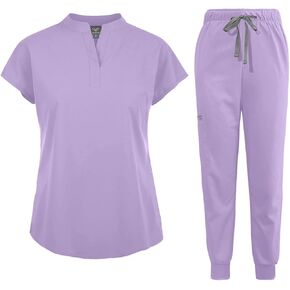 niaahinn Scrubs Set for Women Nurse Uniform Jogger Suit Stretch Top & Pants with Multi Pocket for Nurse Esthetician Workwear in Saudi Arabia