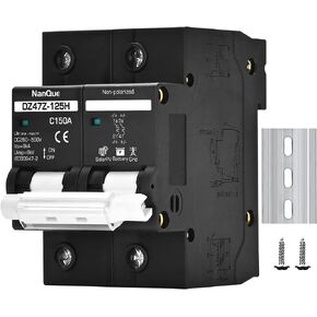 DC 100A 125A 150A MCB 260V 500V Solar Panel Protector Battery Isolation Switch Positive Negative Lines Automatic Trip Overload Short-Circuit Thermomagnetic C Curve Action (100A) in Saudi Arabia