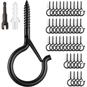 Moneek's Hardware 20 Pack Q Hooks للتعليق - خطاطيف السقف ، شماعات النباتات في الهواء الطلق ، مشبك السلامة ، مقاطع مقاومة للطقس ، عينات المسمار ، خطاطيف ثقيلة لأضواء السلسلة في الهواء الطلق عيد الميلاد in Kuwait
