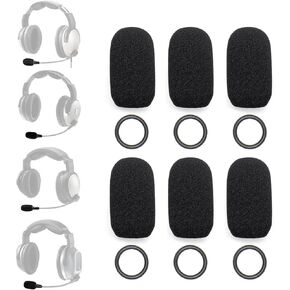 6 عبوات MIC Muff - متوافق مع سماعات الرأس Lightspeed Zulu 3 و Sierra و Tango و PFX Aviation - 6 أغطية MIC Foam + 6 O -RINGS KIT in Kuwait