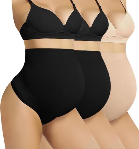 Boguish Seamless Maternity Shapewear Over Belly Support Thong High Waist Underwear Panties for Pregnancy in Saudi Arabia