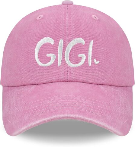 Gigi Hat for Women, Gigi Gifts for Grandma, Funny Embroidery Adjustable Cotton Retro Baseball Cap Pink in Saudi Arabia