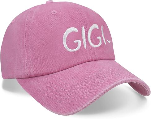 Gigi Hat for Women, Gigi Gifts for Grandma, Funny Embroidery Adjustable Cotton Retro Baseball Cap Pink in Saudi Arabia