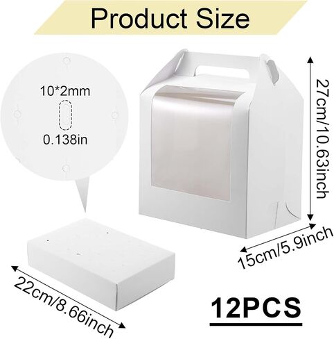 12pcs Portable Cake Pop Holder Boxes,Pop Boxes Packaging, Display Stand with Clear Window,white Cakesicle in Saudi Arabia