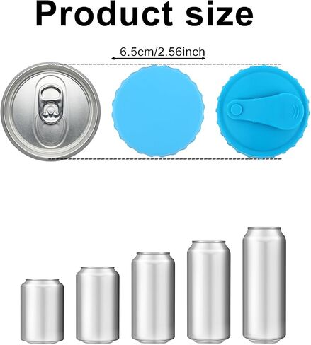 6pcs الصودا السيليكون علبة علبة ، بما في ذلك 3 مع ثقب القش و 3 يمكن أن يغطي البوب ​​الغازي القابل لإعادة الاستخدام بالكامل غطاء القمم العليا للحفاظ على الكربنة لمشروبات عصير البيرة (6 ألوان) in Saudi Arabia
