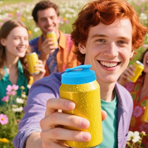 6pcs الصودا السيليكون علبة علبة ، بما في ذلك 3 مع ثقب القش و 3 يمكن أن يغطي البوب ​​الغازي القابل لإعادة الاستخدام بالكامل غطاء القمم العليا للحفاظ على الكربنة لمشروبات عصير البيرة (6 ألوان) in Saudi Arabia