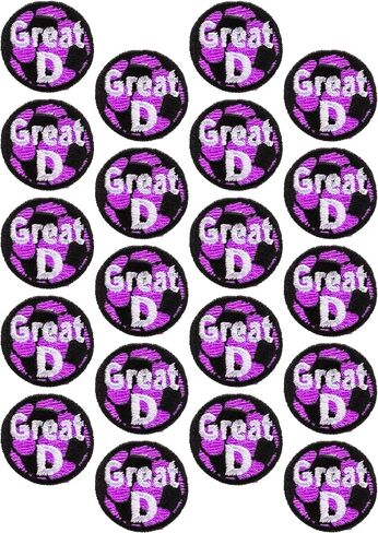 Embroidered Great D Iron-On Soccer Award Patches, 1 Inch Diameter in Saudi Arabia