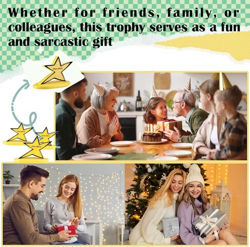12 Pcs Funny Star Trophy Bulk with Humorous Your Did It Inscription Funny Desk Decor Stars Recognition Trophy for Coworkers Cute Desk Birthday Encouragement Gift in Saudi Arabia