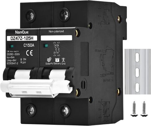 DC 100A 125A 150A MCB 260V 500V Solar Plant Pretore Battertor Battern Switch Lines Overformatic Tomatic Tomatic Overload ThermoMagnitic Curve Curve (100a) in Saudi Arabia