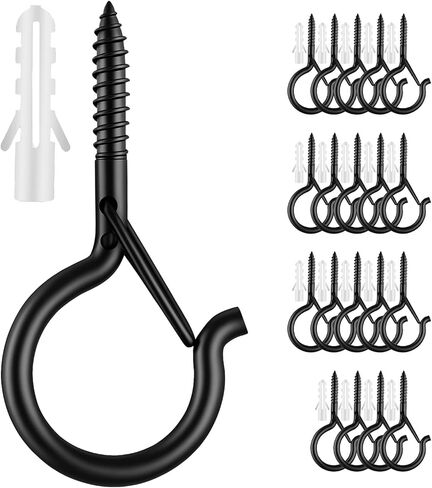 Moneek's Hardware 20 Pack Q Hooks للتعليق - خطاطيف السقف ، شماعات النباتات في الهواء الطلق ، مشبك السلامة ، مقاطع مقاومة للطقس ، عينات المسمار ، خطاطيف ثقيلة لأضواء السلسلة في الهواء الطلق عيد الميلاد in Kuwait