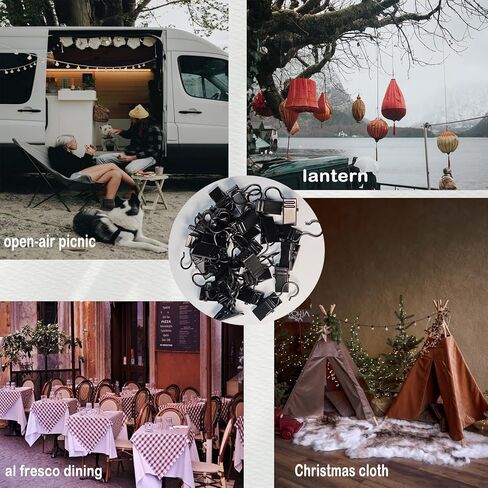 مقاطع الستار الشاقة في سنانير لاستقامة مائدة المائدة مقاطع منشفة لخيام التخييم صور الديكور المنزل الحرفة الفنية ， الصلب غير القابل للصدأ للتعليق خارج مصابيح سلسلة عيد الميلاد (30) in Kuwait