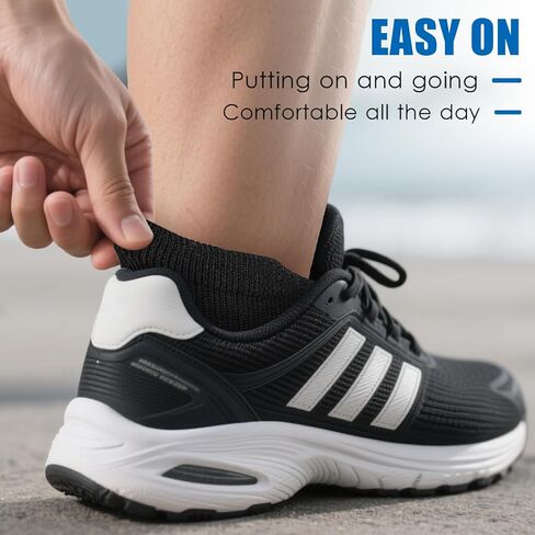 Mens Womans Black Ankle Low Cut Socks for Comfortable and breathable Athletic running, cycling, and walking Cushioned Sole Socks With Tab US 6-9 （6 Pairs） in Saudi Arabia