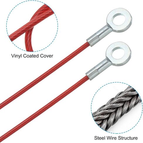 Meccanixity 304 Cable Lanyard Cable 20cmx3mm ، والثقل المغلفة بالفينيل السوداء المنتهية سلامة حبل الحبل القصيرة ، 5 مساءً in Saudi Arabia