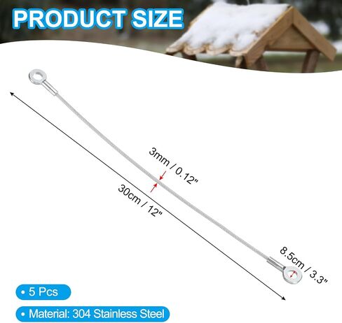 Meccanixity 304 Cable Lanyard Cable 20cmx3mm ، والثقل المغلفة بالفينيل السوداء المنتهية سلامة حبل الحبل القصيرة ، 5 مساءً in Kuwait