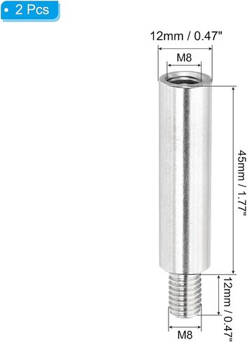 PATIKIL 2 Pcs M8x70+12mm Stainless Steel Standoff Extension Posts Screws,Metric Male Female Thread Adapters Spacer for PCB,Quadcopter Drone,Computer & Circuit Board Assortment Kit in Saudi Arabia