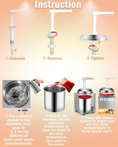 Nacho Cheese Dispenser with Pump, 2.8 Qt Nacho Cheese Warmer, Stainless Steel Hot Fudge Cheese Melter Warmer W/6-Level Temperature Adjustment, Commercial Sauce Dispenser for Butter Syrup Caramel in Saudi Arabia