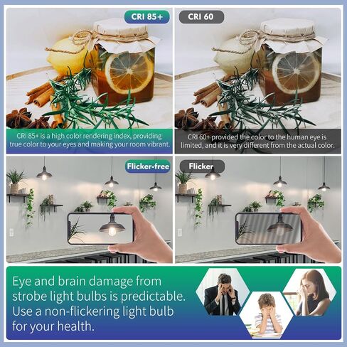 4 - Pack Edison Light Lights 60W مكافئ ، مصابيح مصباح LED عتيقة قابلة للخلط ، قاعدة متوسطة E26 ، ST58 ، 6W ، 600lm ، 2700k ، 80+ CRI ، لمبة خيوط زخرفية عتيقة in Saudi Arabia