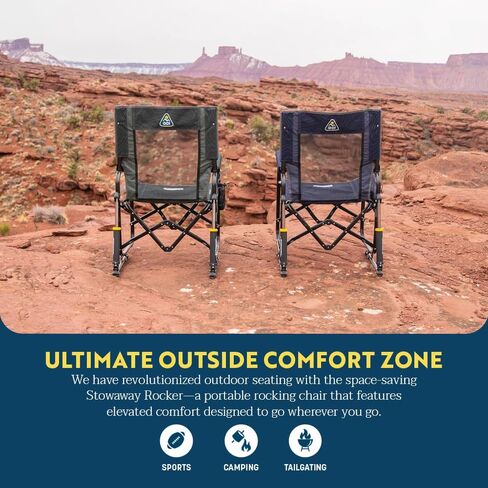GCI Outdoor Freestyle Rocker XL Portable Folding Rocking Chair, Outdoor Camping Chair with Side Table, Aluminum in Kuwait
