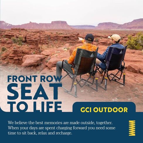 GCI Outdoor Freestyle Rocker XL Portable Folding Rocking Chair, Outdoor Camping Chair with Side Table, Aluminum in Kuwait