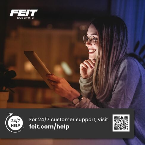 Feit Electric BR40 LED LED لمبة ، 100 واط مكافئة ، قابلة للضايق ، 1400 لومن ، 5 ألوان قابلة للتعديل ، 90+ CRI ، إضاءة غرض عام للفيضانات والمسار ، 25000 ساعة من العمر ، BR40100DM/6WYCA/2 ، 2 عبوة in Kuwait