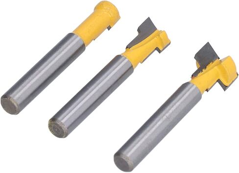 Keyhole Router Bits Set, 3Pcs T Slot Router Bit Set for Woodworking, 1/4in Shank, Durable Milling Cutters for T Track and Keyhole Slots in Saudi Arabia