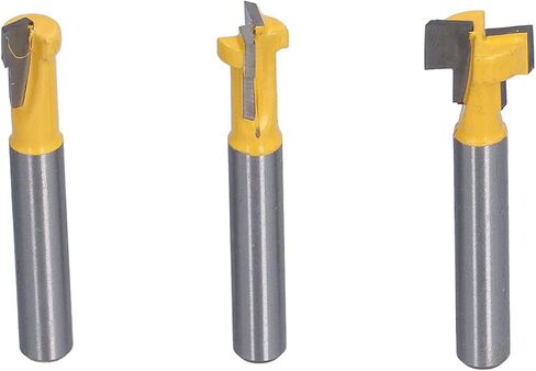 Keyhole Router Bits Set, 3Pcs T Slot Router Bit Set for Woodworking, 1/4in Shank, Durable Milling Cutters for T Track and Keyhole Slots in Saudi Arabia