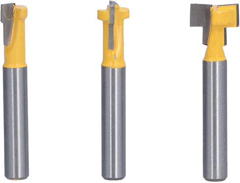 Keyhole Router Bits Set, 3Pcs T Slot Router Bit Set for Woodworking, 1/4in Shank, Durable Milling Cutters for T Track and Keyhole Slots in Saudi Arabia